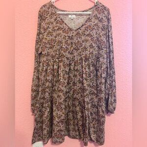 True Craft Floral Long Sleeve Dress - Multicolor